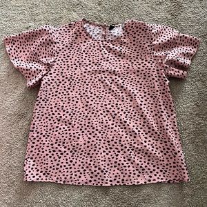 SHEIN S Pink Cheetah Print Blouse